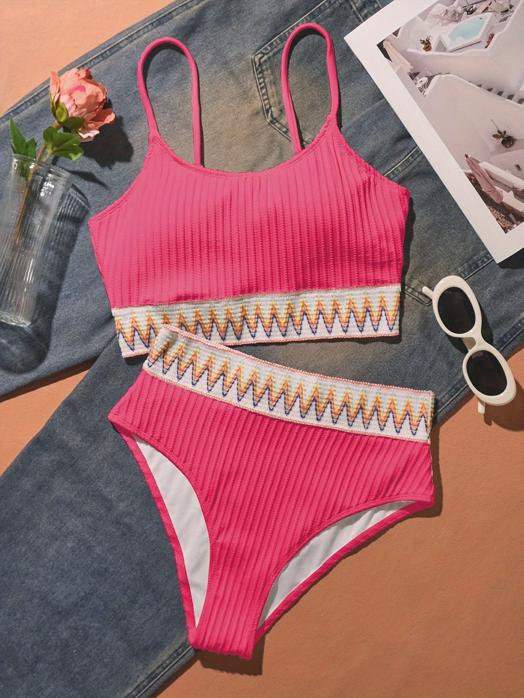 Bikini Set - High Waist Top and Bottom