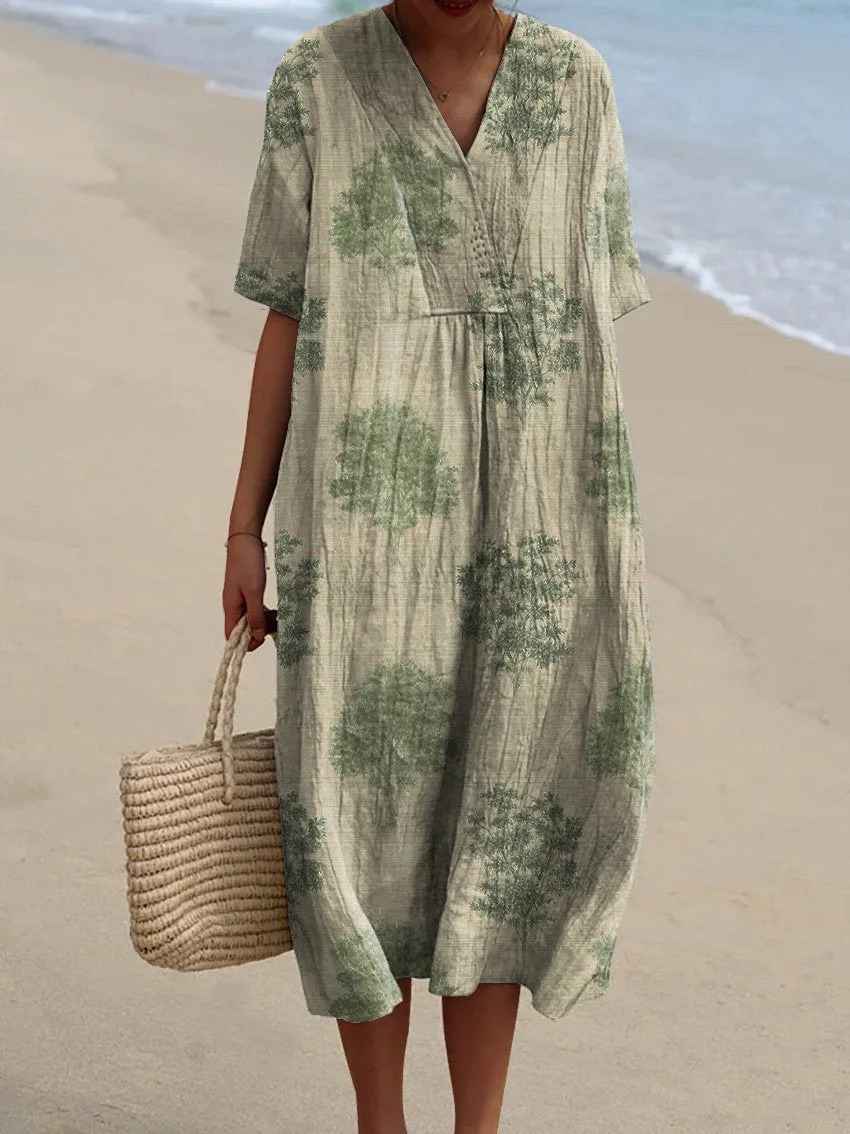Olivia™ | Vintage Floral Art Flow Dress