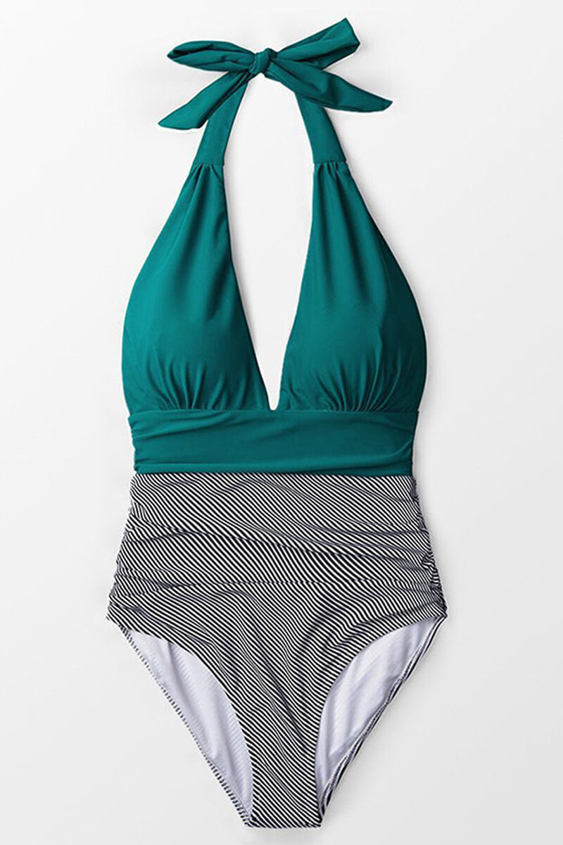 Women's Shaping One-Piece Swimsuit with Deep V Neck