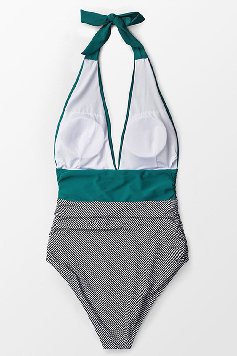 Women's Shaping One-Piece Swimsuit with Deep V Neck