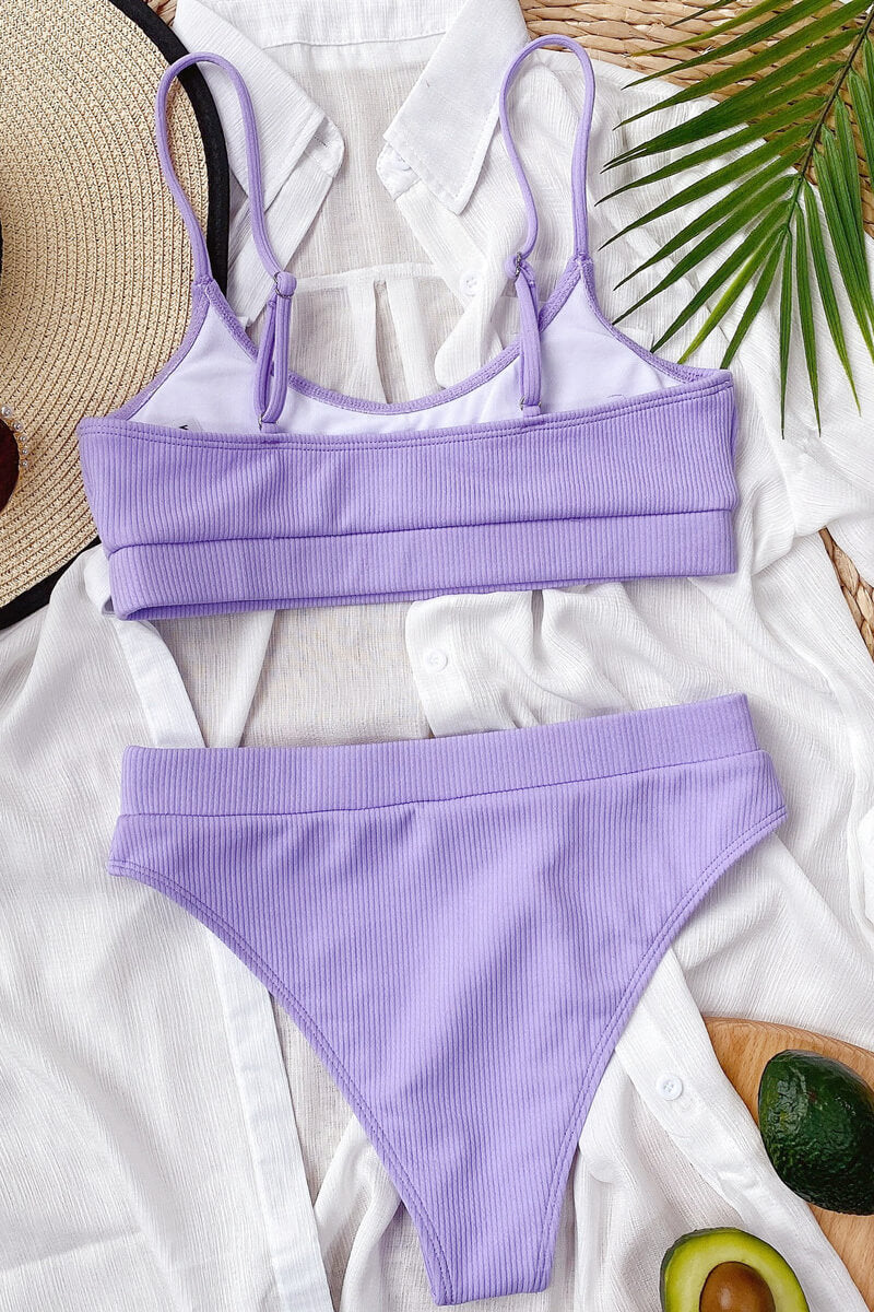 Bikini with Bandeau Top and High-Waisted Bottom