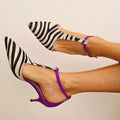 ZEBRATO DECOLLETE WITH PURPLE HEEL
