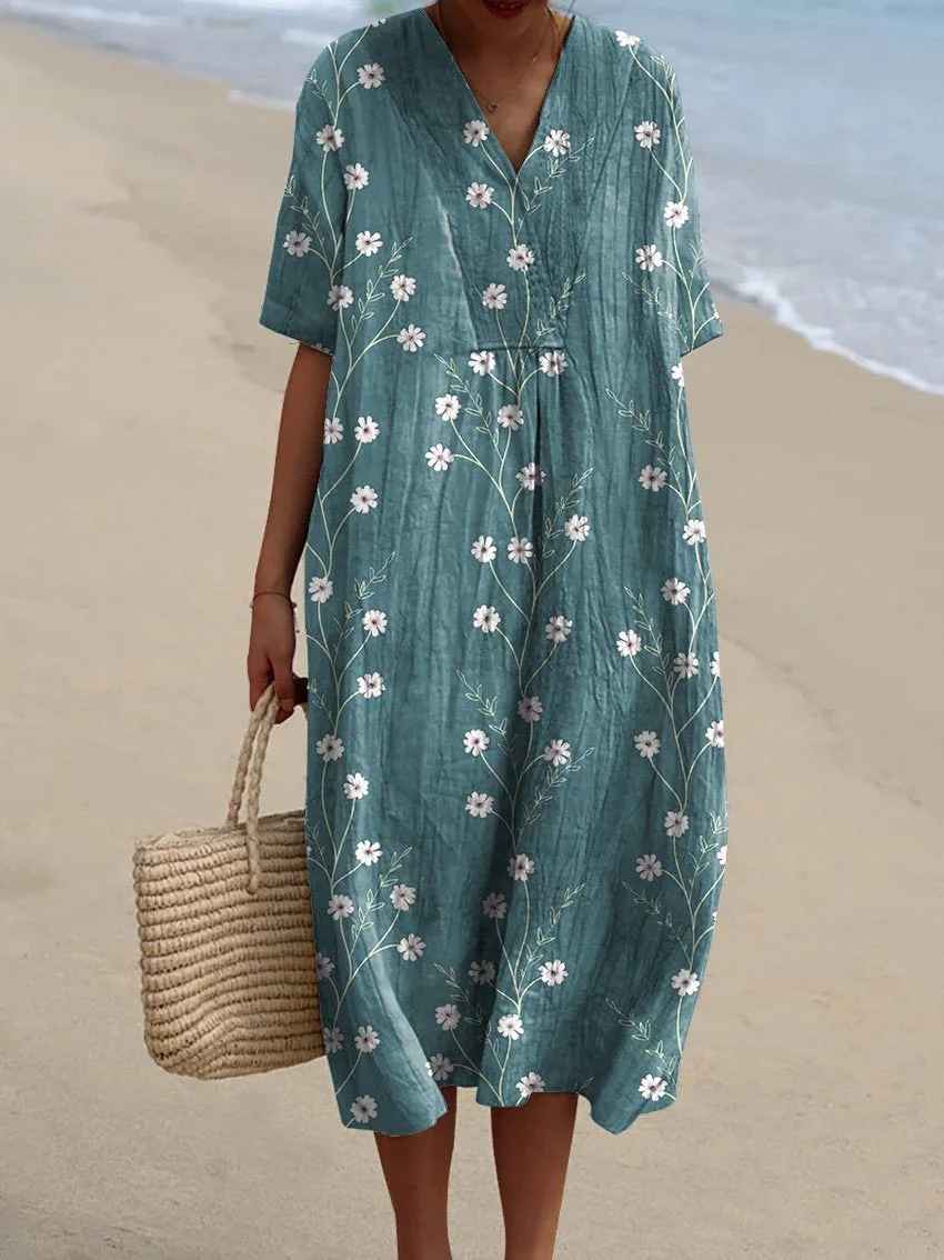 Olivia™ | Vintage Floral Art Flow Dress