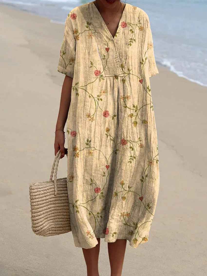 Olivia™ | Vintage Floral Art Flow Dress