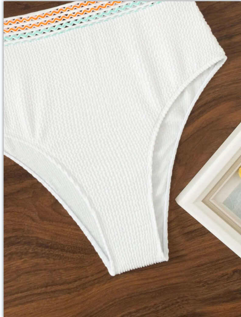 Elegant Bikini with V-Neck Top and High-Waisted Shaping Briefs