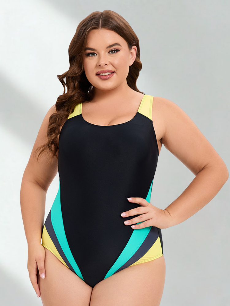 One-Piece Swimsuit for Women, High-Cut with Open Back XL-5XL