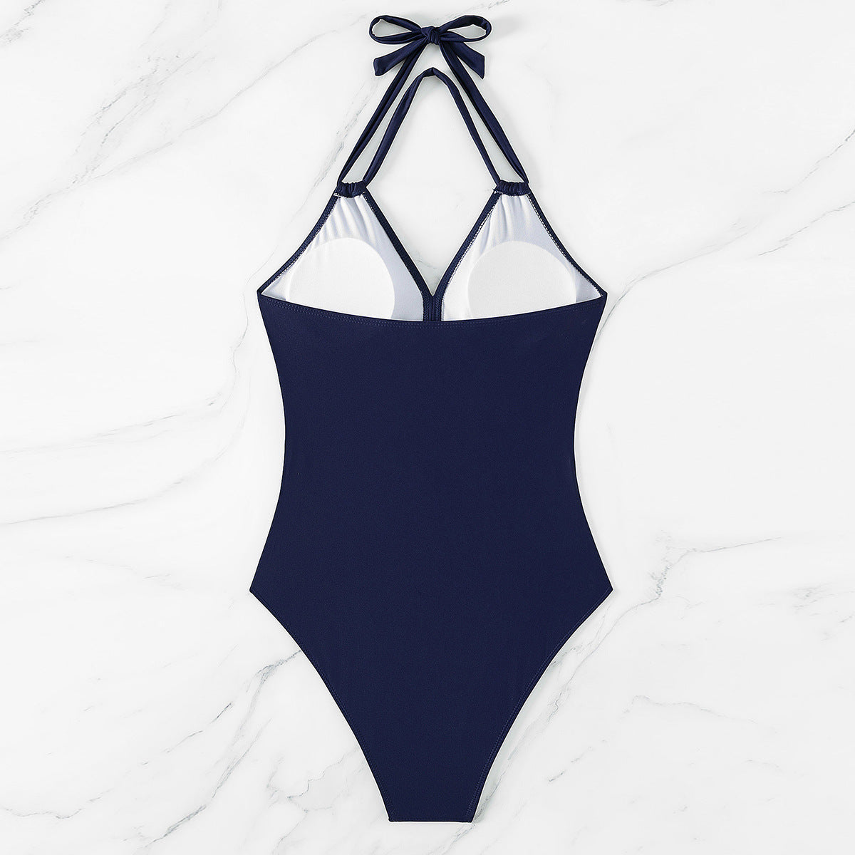 Shaping One-Piece Swimsuit with Cross and Tulle