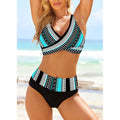 Women's Beach Bikini – Two-Piece Swimsuit with Crossed Top and High-Waisted Bottom