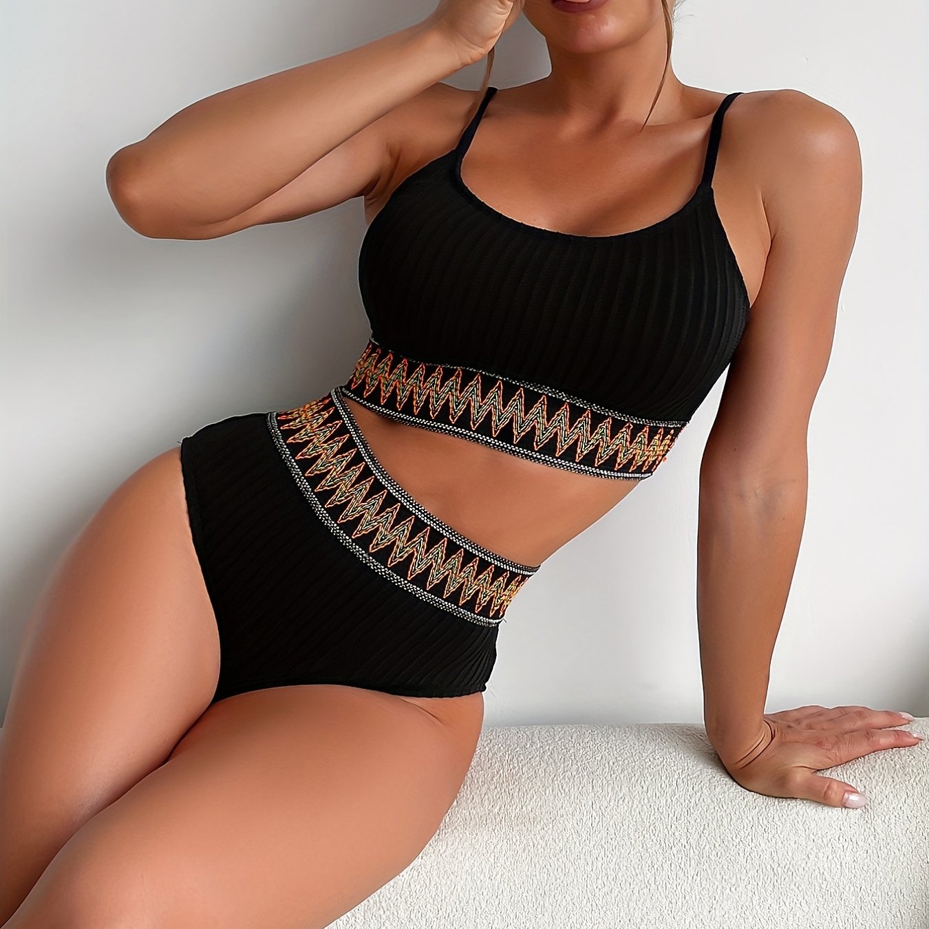 Bikini Set - High Waist Top and Bottom