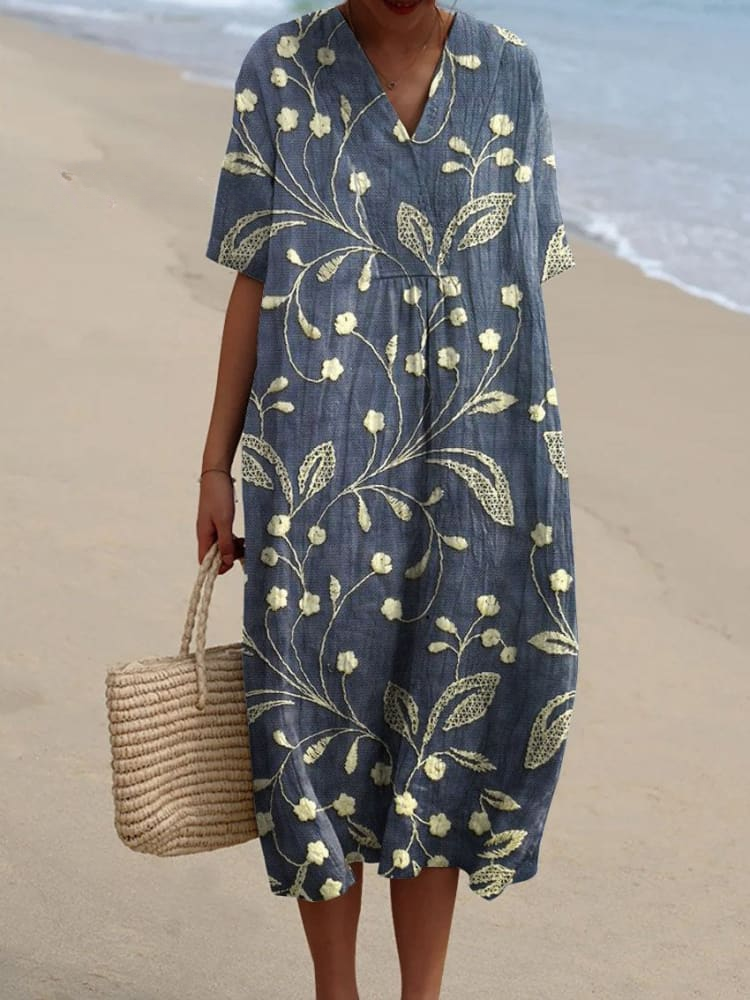 Olivia™ | Vintage Floral Art Flow Dress