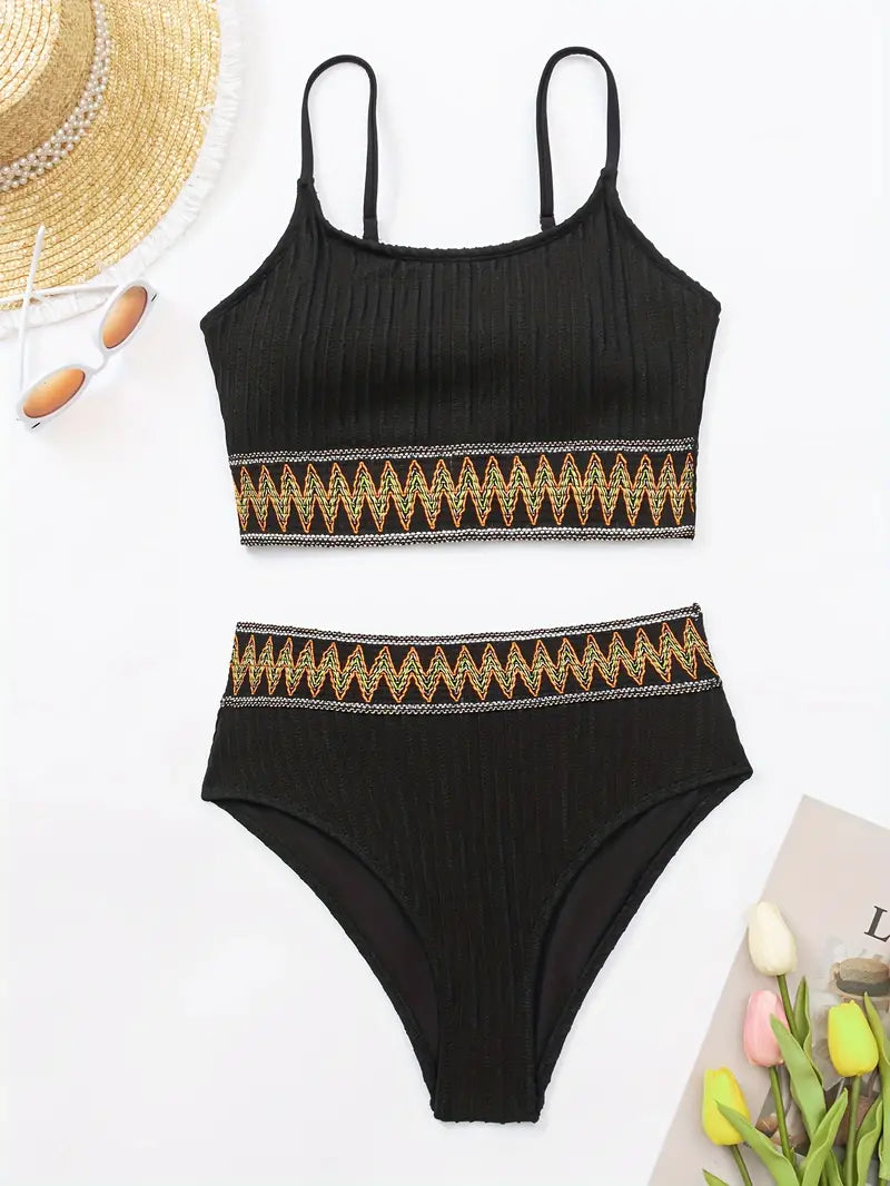 Bikini Set - High Waist Top and Bottom