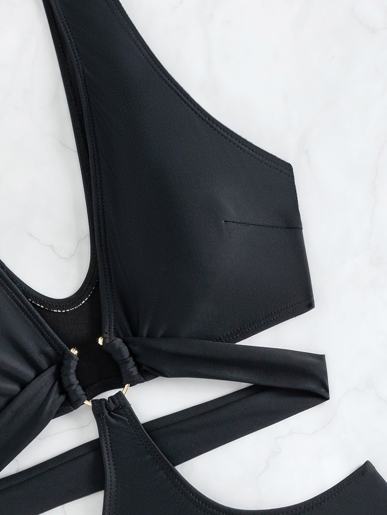 V-Neck Swimsuit with Cut Out