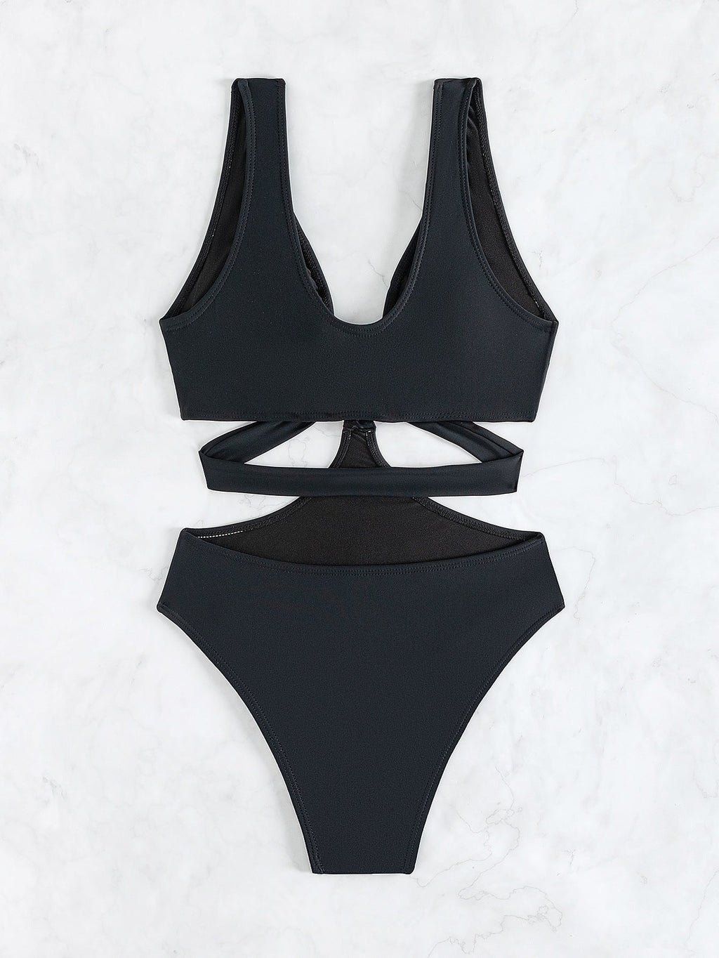V-Neck Swimsuit with Cut Out