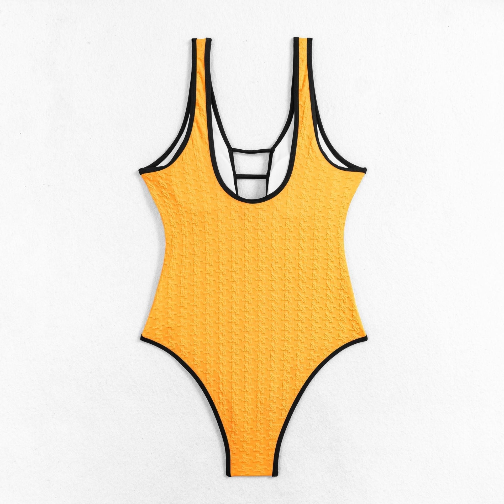 Shaping One-Piece Swimsuit with Structure and Detailed Neckline