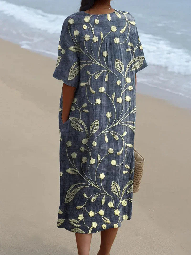 Olivia™ | Vintage Floral Art Flow Dress